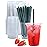 16 oz Clear Plastic Cups with Lids and Straws, Disposable Coffee Cups 25 Sets