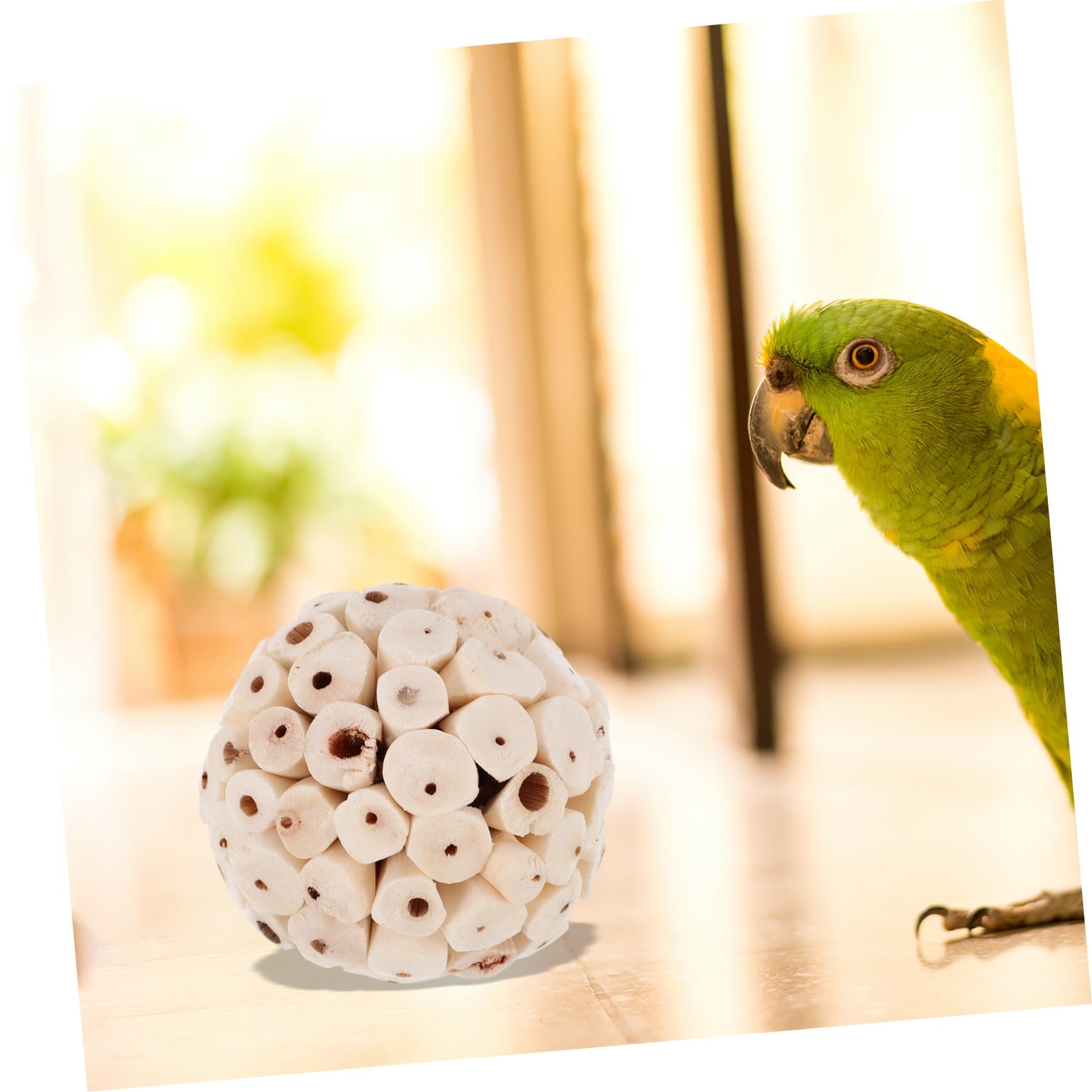 6 pièces Jouets à Mâcher Naturels pour Oiseaux et Rongeurs Boules Comestibles pour Perroquets Perruches Hamsters et Hérissons Accessoires de Fouille pour Cage