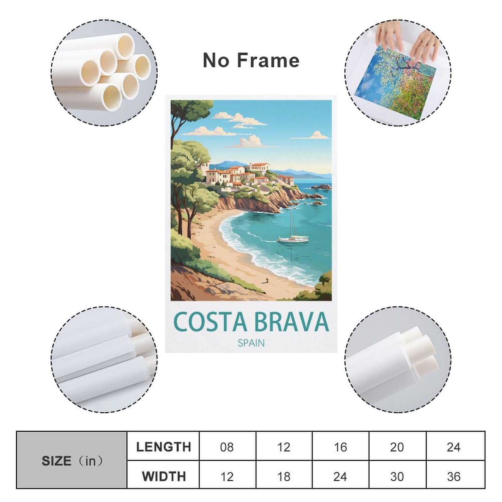 FUUDANG Poster Vintage Sur Toile Salamanque Espagne, Décoration