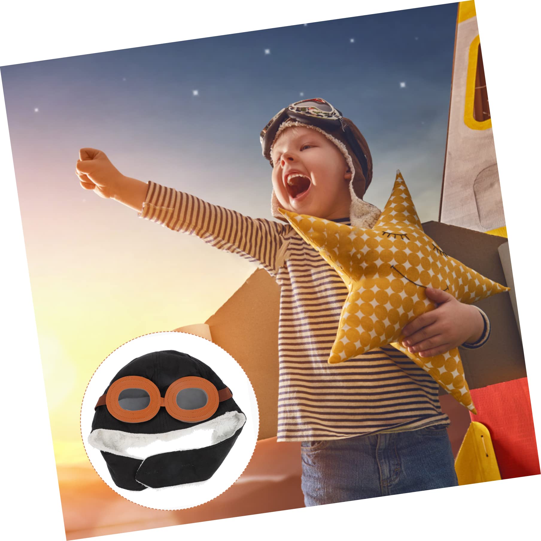 GALPADA 2 Uds Disfraz De Piloto De Para Niños De Dibujos Animados Orejas De Invierno Para Niños Gorras Para Sombreros De Protección De Diseño Sombrero De Pilotos