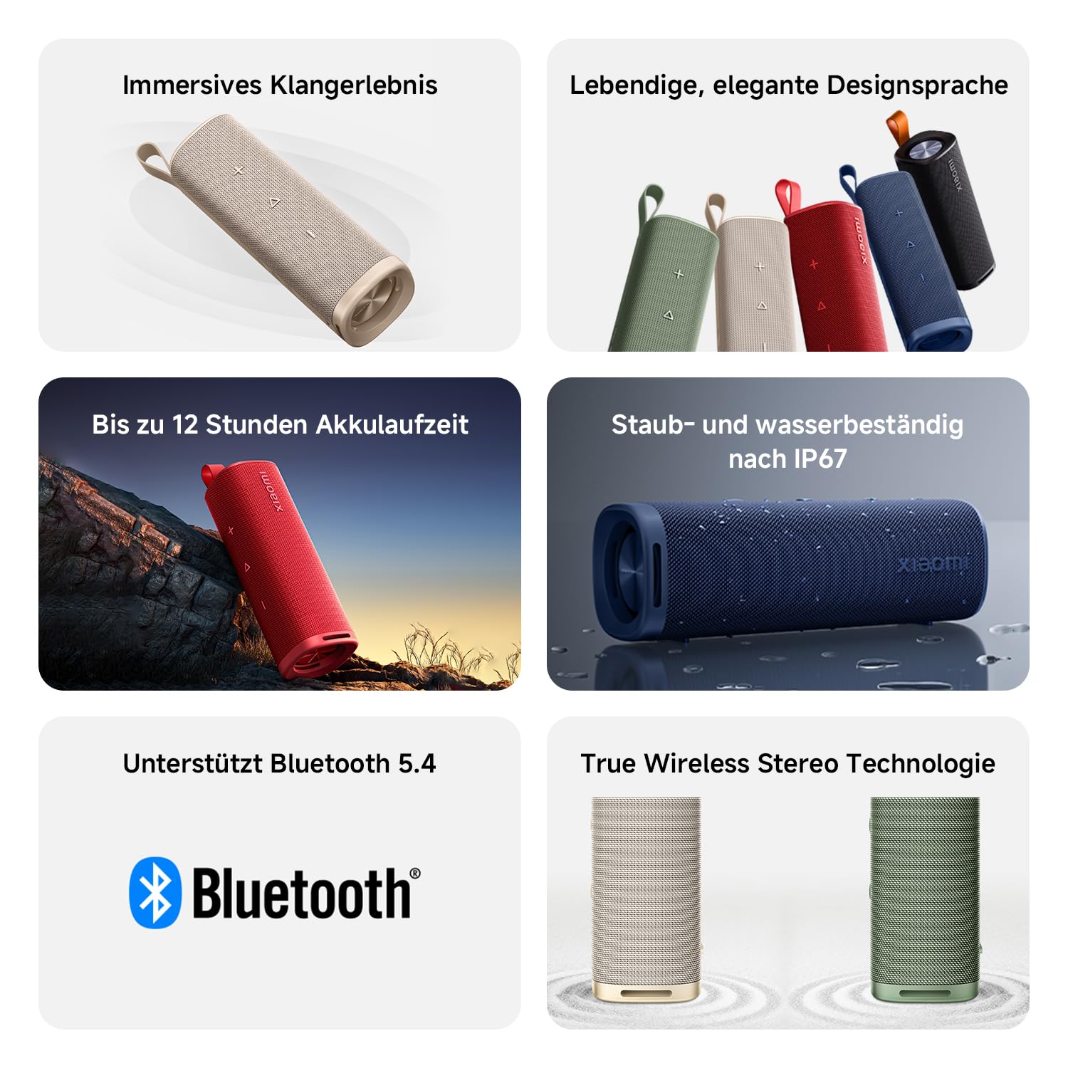 XIAOMI Sound Outdoor Tragbarer Bluetooth Lautsprecher 30W, Klangvoller Dynamischer Sound, 12 Stunden Akku, IP67 Wasserdicht und Staubdicht, Wireless, Musikbox für Outdoor und Reisen - Blau