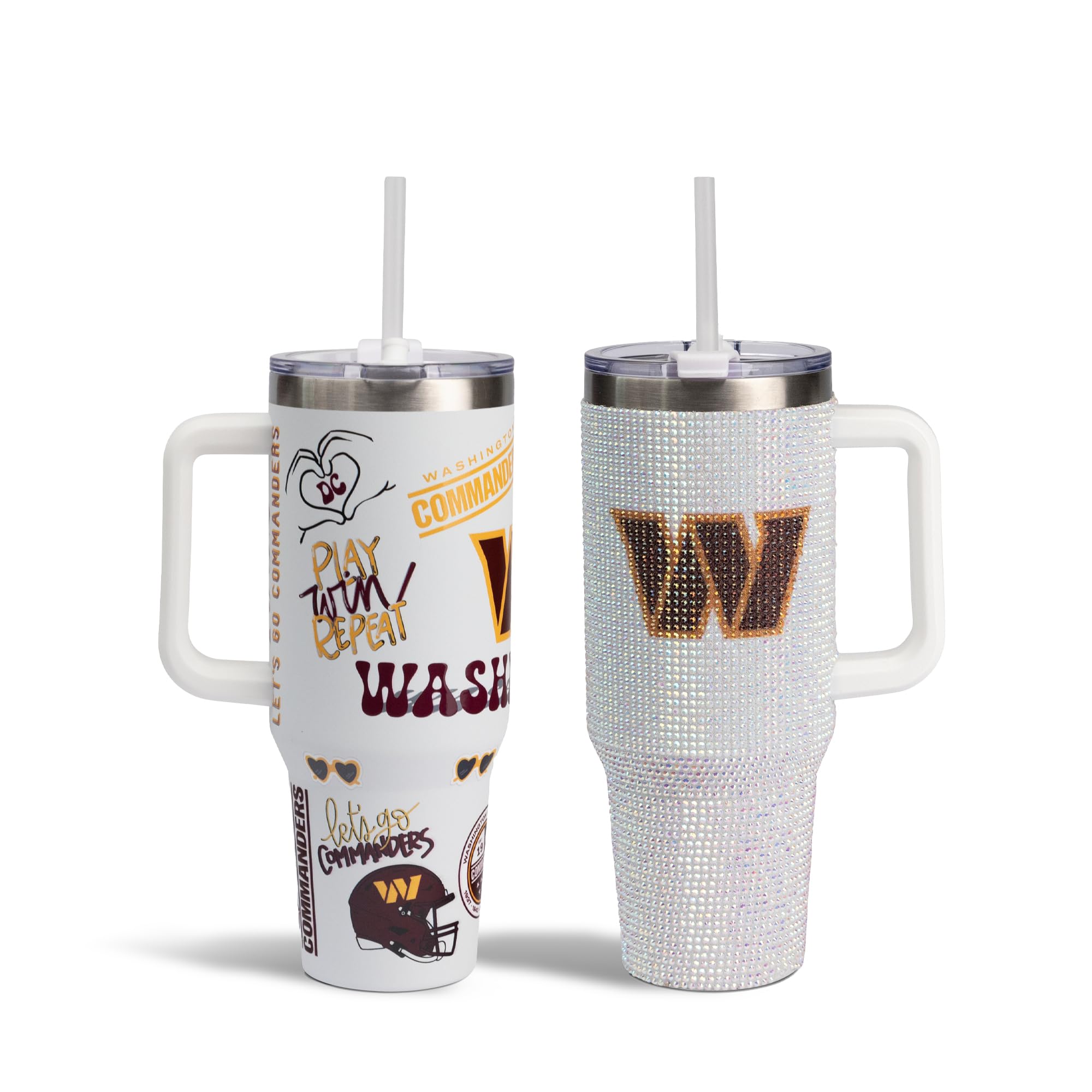 The Memory Company Officially Licensed 2-Pack Game Day Tumblers Team Spirit/Bling, Washington Commanders
