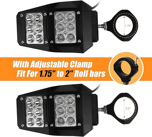 Miniatura 2 de RZR Espejo UTV Offroad retrovisor lateral con luz LED compatible con Polaris RZR XP 1000 RZR 900 Yamaha Rhino Honda Pioneer Talon Kawasaki Teryx