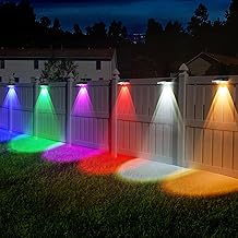 Quntis 8 Pezzi Applique LED da Parete Esterno Solare 11 Modalità, Lampade Solari da Esterno Bianco Caldo/Colore, Luce Solare LED Esterno a Parete Terrazze Recinzioni Giardino