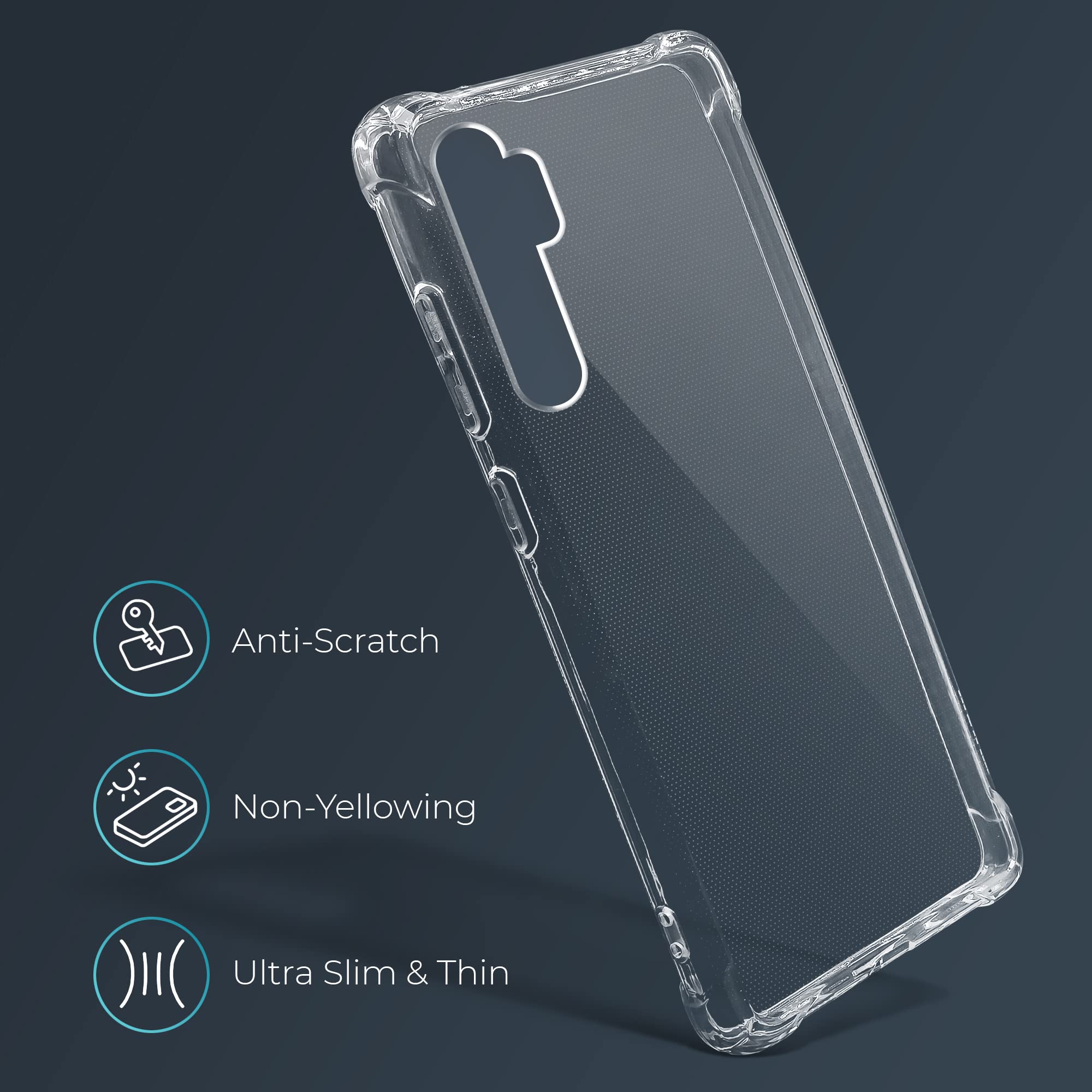 Moozy Cover Silicone Trasparente Per Xiaomi Mi 10 Lite 5G - Custodia Antiurto Morbida TPU - 4