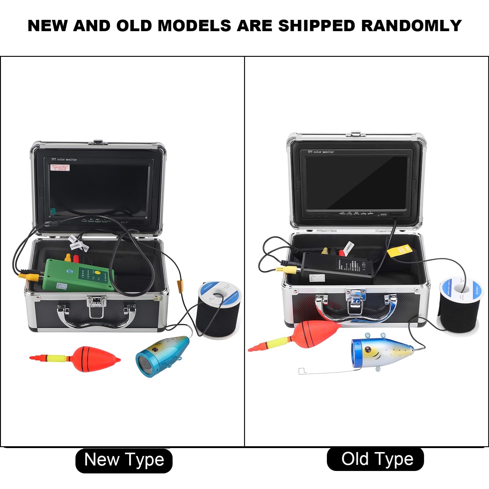 Videocamera per pesca subacquea 7 pollici con ecoscandaglio 1000TVL HD con 12 LED, cavo 30 m/98,4 piedi, per acquacoltura, oceano/lago/pesca(ME)