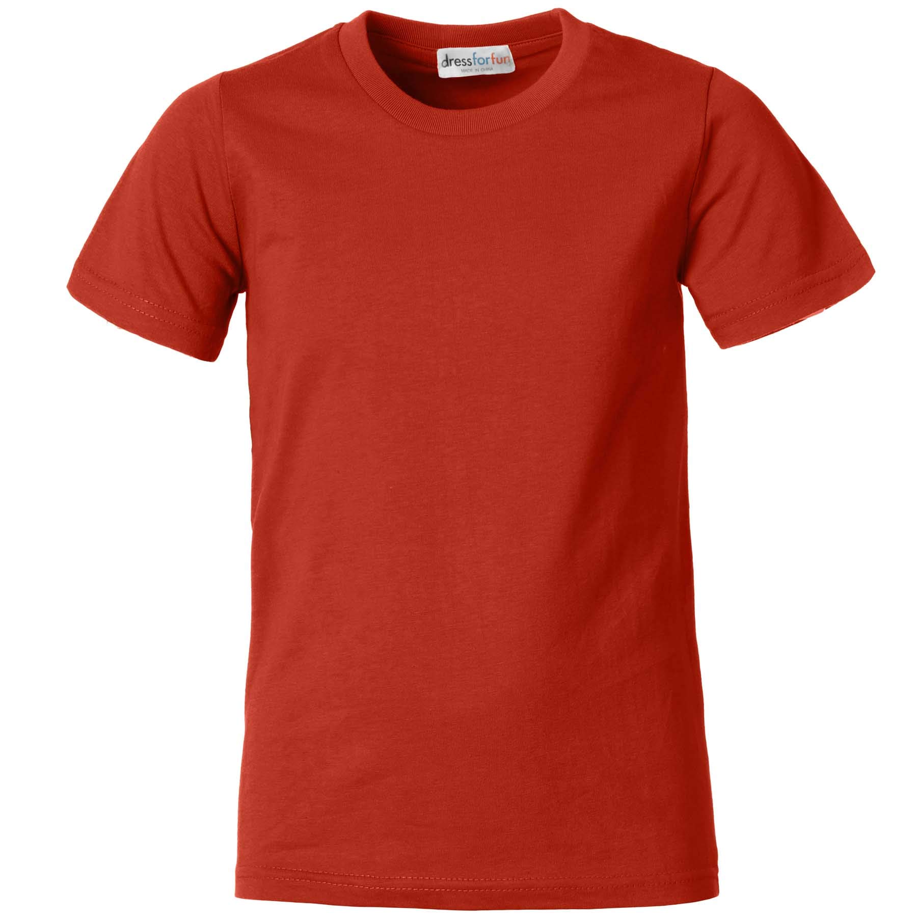 dressforfun 901032 Kinder T-Shirt, Basic Shirt mit Rundhalsausschnitt, Baumwolle - Diverse Farben und Größen -