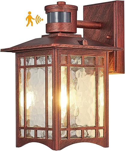 Luz con sensor de movimiento del atardecer al amanecer, accesorio de luz para exteriores, iluminación dorada de pared, luz de porche delantero,