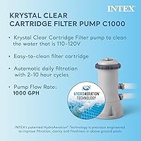 Vista 8 de Intex Juego de piscina inflable redonda de 15 x 48 pulgadas para exteriores con escalera, bomba de filtro y kit de limpieza de piscina