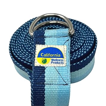 California Wellness Products Yoga Strap (10ft x 1.5in) - Yoga Belt with Extra Safe Adjustable D-Ring Buckle for Pilates, Gym Workouts, Physical Therapy, Improves Sitting Posture for Women & Men
