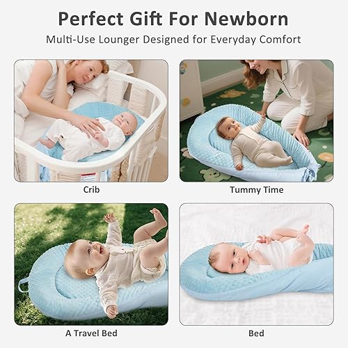 Miniatura 5 de Tumbona para bebé, almohada para tumbona para recién nacido, suave y transpirable, nido de recién nacido para bebés de 0 a 24 meses, almohada de