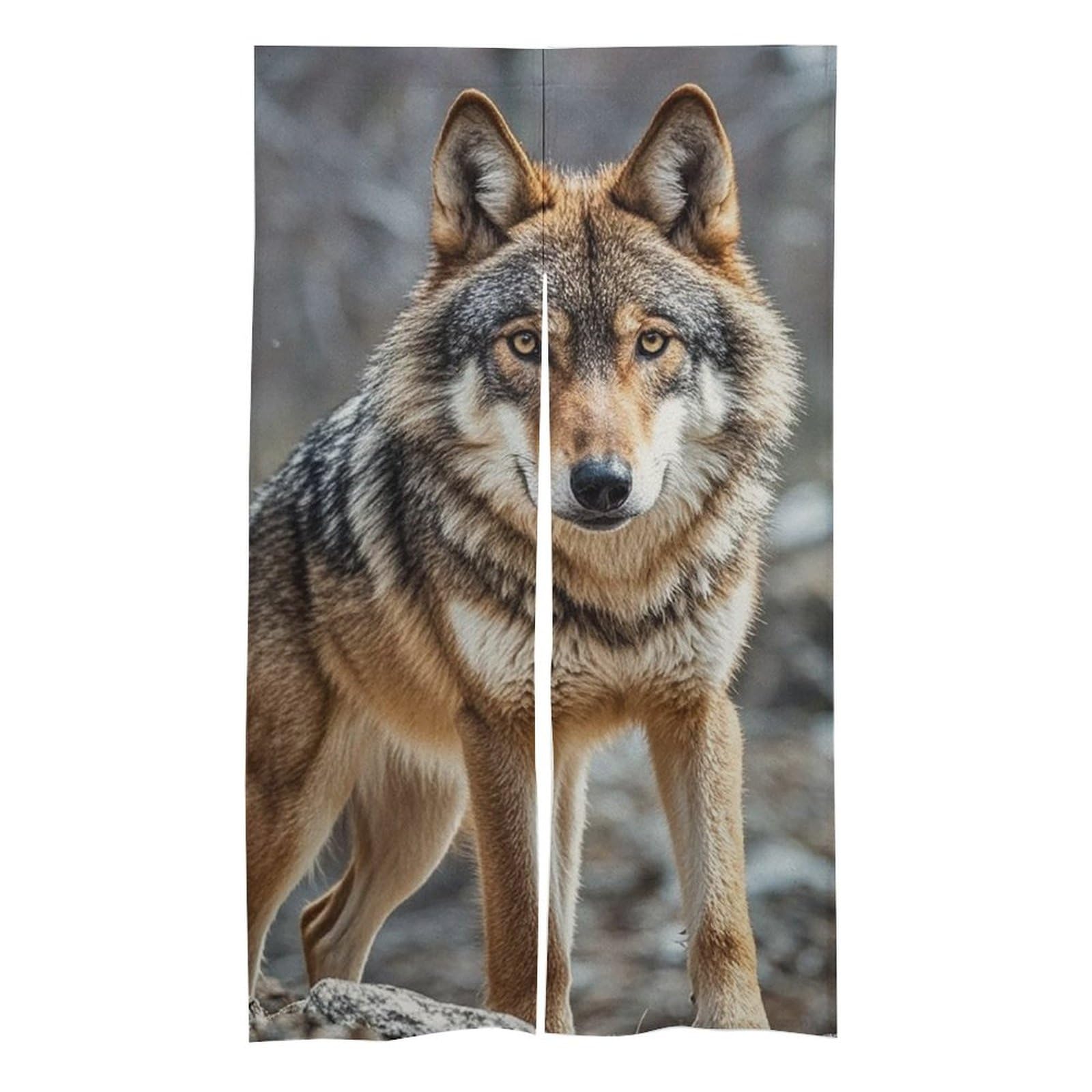 Rideau de porte occultant motif loup aux finitions soignées
