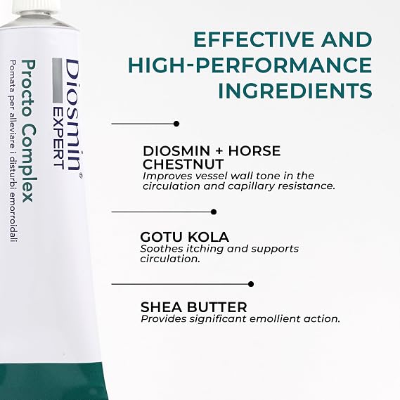 DuLàc, Diosmin Expert Omniven Procto, Cream for microcirculation and hemorrhoidal Plexus, with Diosmin, Horse Chestnut, Centella Asiatica and Shea Butter, Made in Italy, 40 g