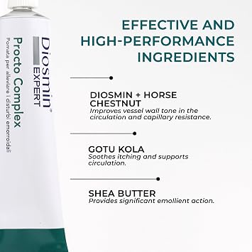 DuLàc, Diosmin Expert Omniven Procto, Cream for microcirculation and hemorrhoidal Plexus, with Diosmin, Horse Chestnut, Centella Asiatica and Shea Butter, Made in Italy, 40 g