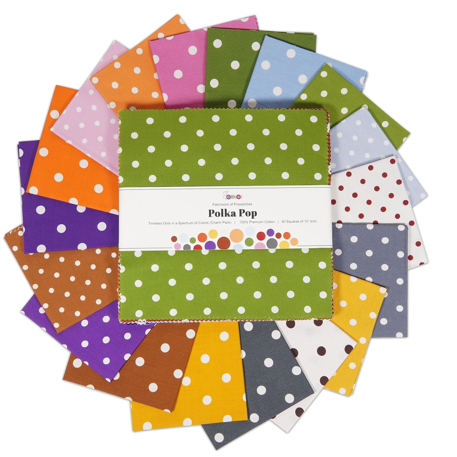 Soimoi 40 Pcs Cotton Fabric Squares Bundles Charm Packs for Quilting Fat Quarter Layer Cakes