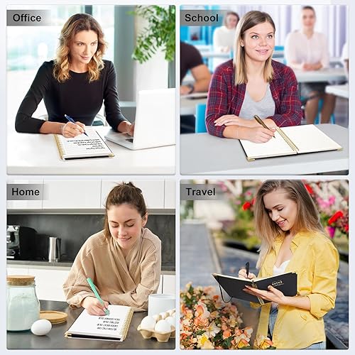 Miniatura 7 de Cuaderno de espiral rayado, cuaderno A5 de tapa dura en espiral para el trabajo, 5.7 x 8.2 pulgadas, cuadernos de papel grueso de 3.53 ozm