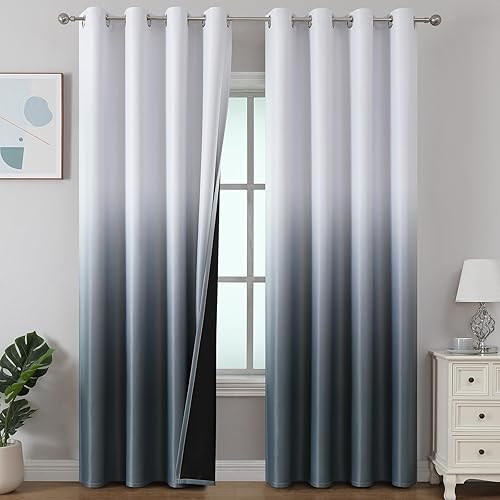 Estelar Textiler Cortinas opacas degradadas para sala de estar, 84 pulgadas de largo, cortinas de eficiencia energética con aislamiento térmico y disponible en Yaxa Costa Rica