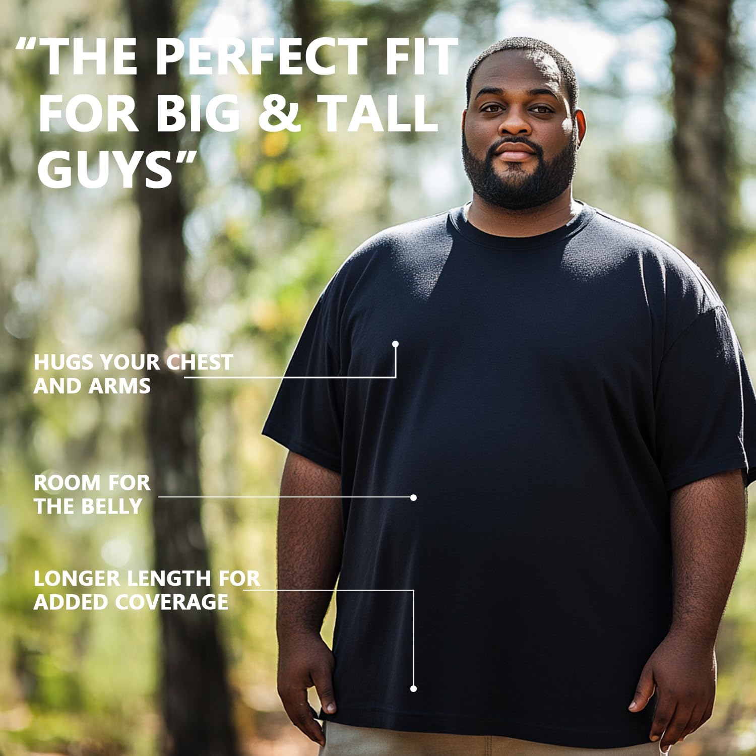 Men’s Big and Tall Shirts 100% Cotton Casual Tee Ultra Soft Breathable Short Sleeve T-Shirts Classic Basic Tops XL-6XL - Image 3