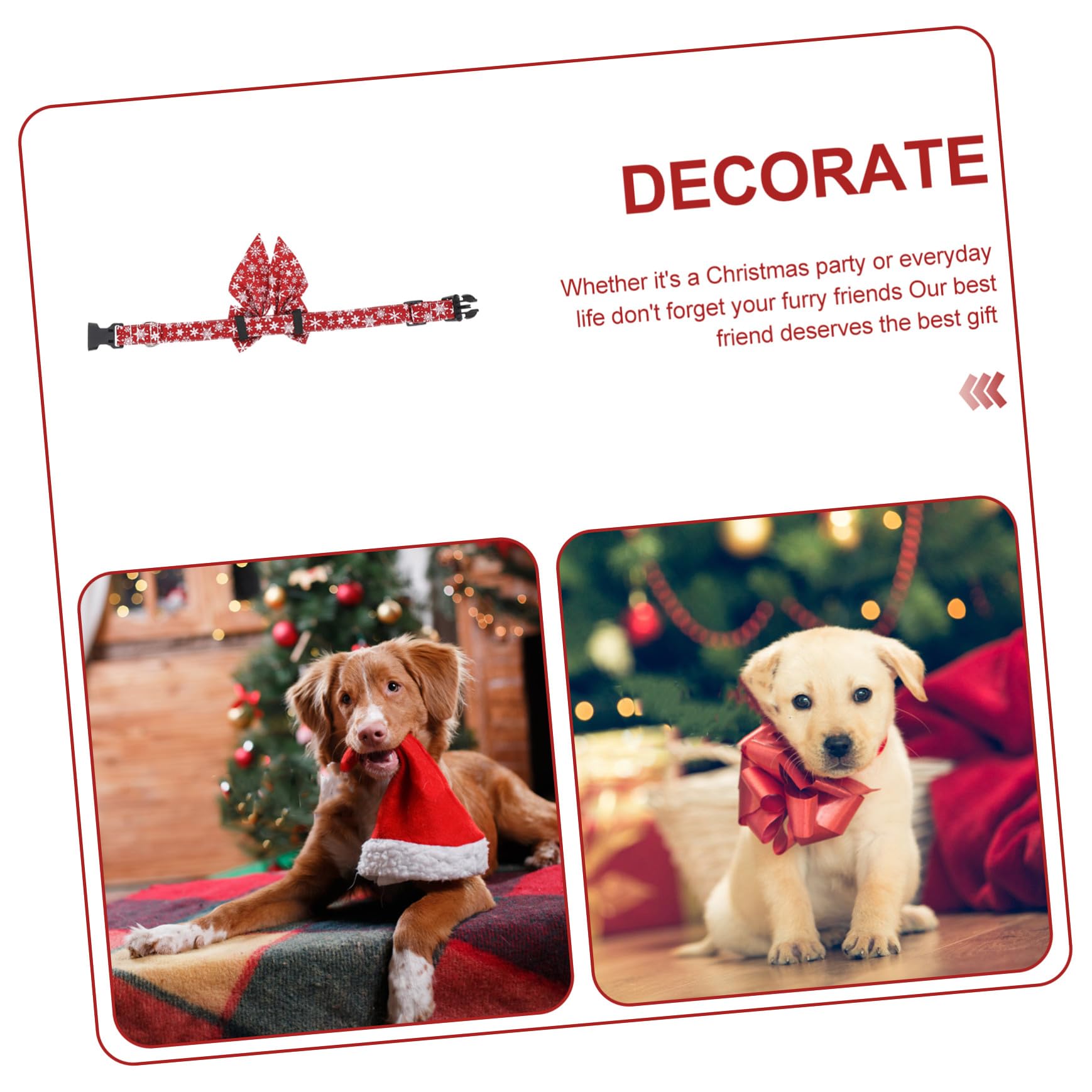 GANAZONO Collier de Noël pour Animaux avec Nœud Ajustable Collier pour Chat et Chien Accessoire Festif Réutilisable et Confortable pour Fêtes et Photos