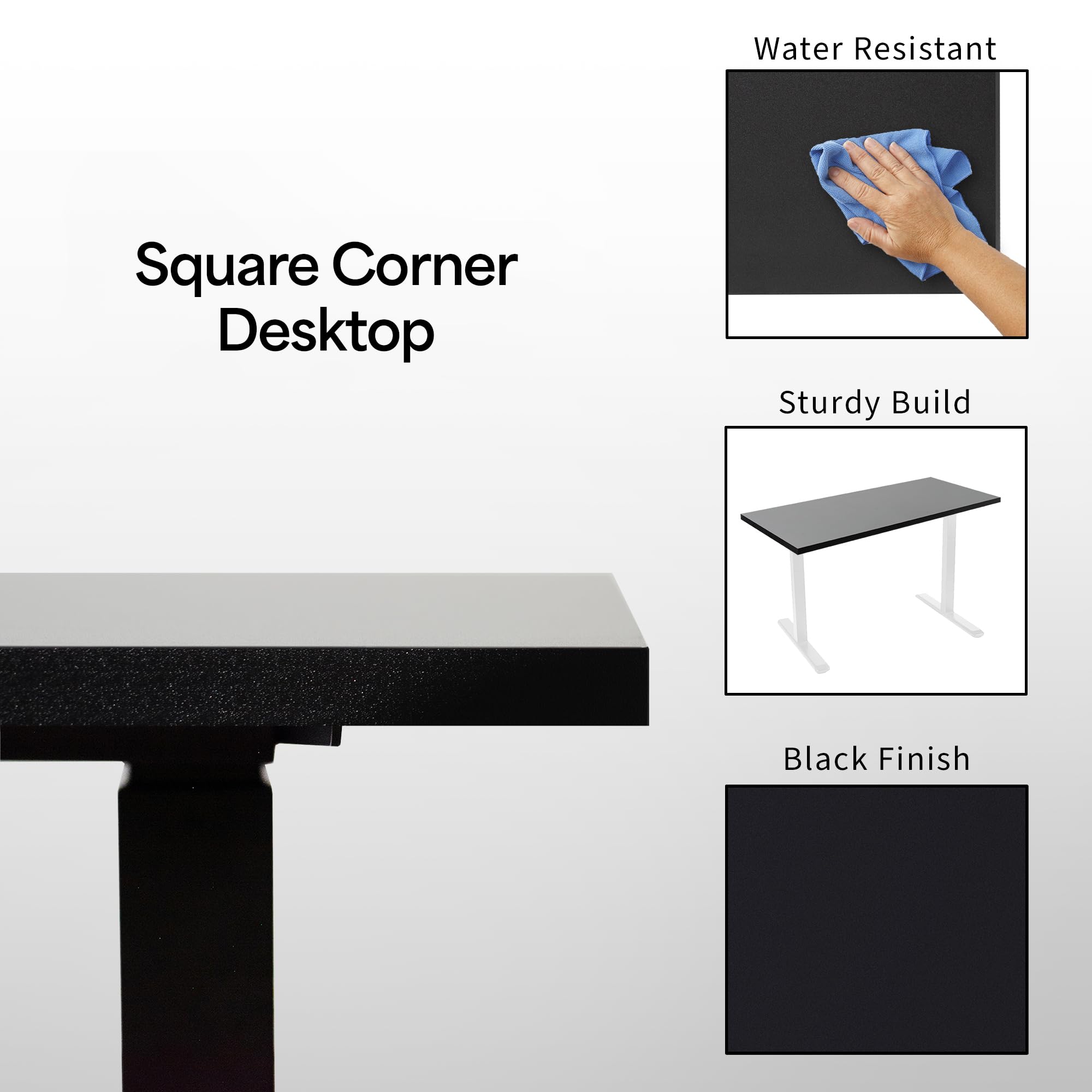 VIVO Electric Height Adjustable 95 x 55 inch Memory Stand Up Conference Table 4 Black Square Corner Tops — view 8