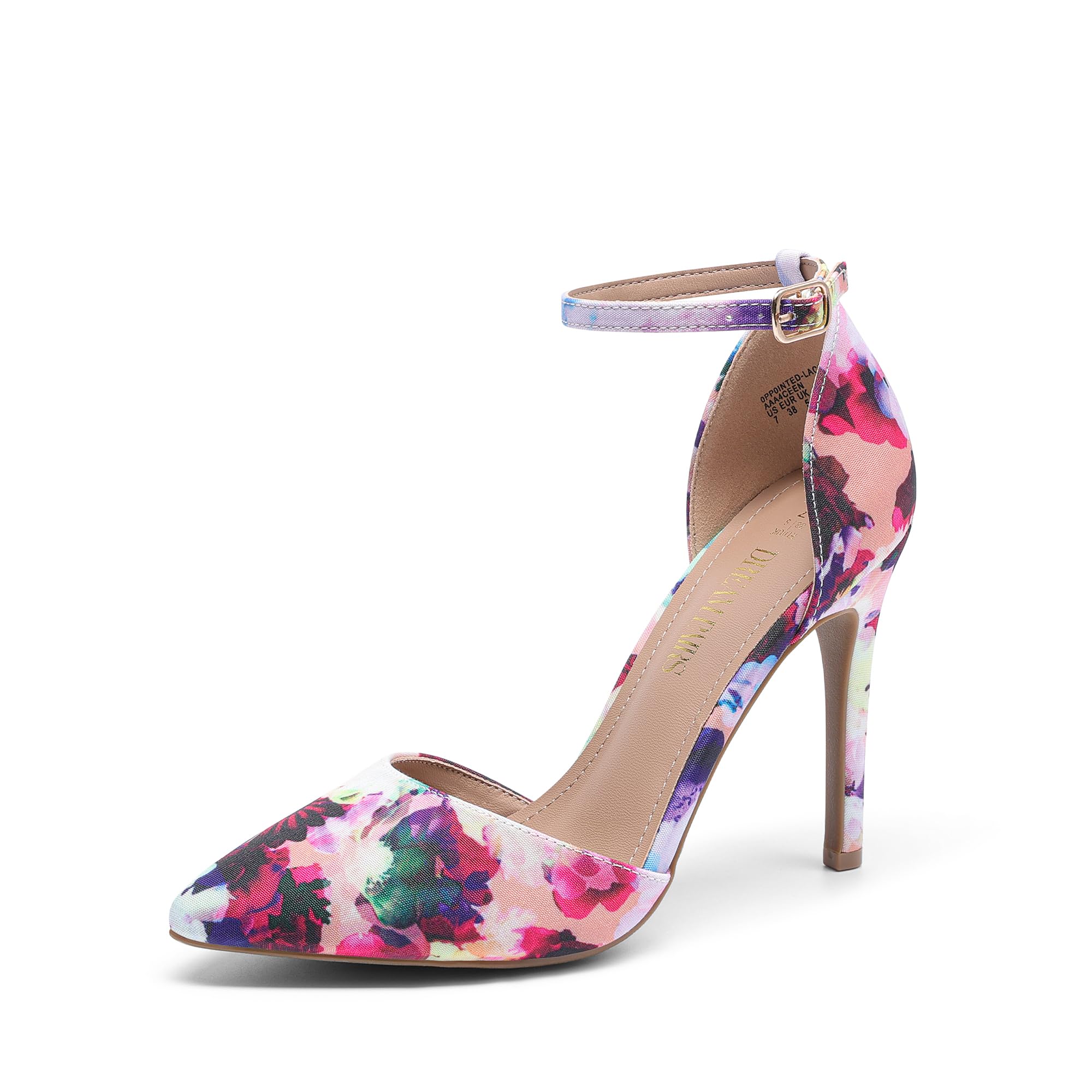 DREAM PAIRS Women's Oppointed-Lacey Pointed Toe Ankle Strap High Heel Stiletto Pumps Wedding Dress Shoes
