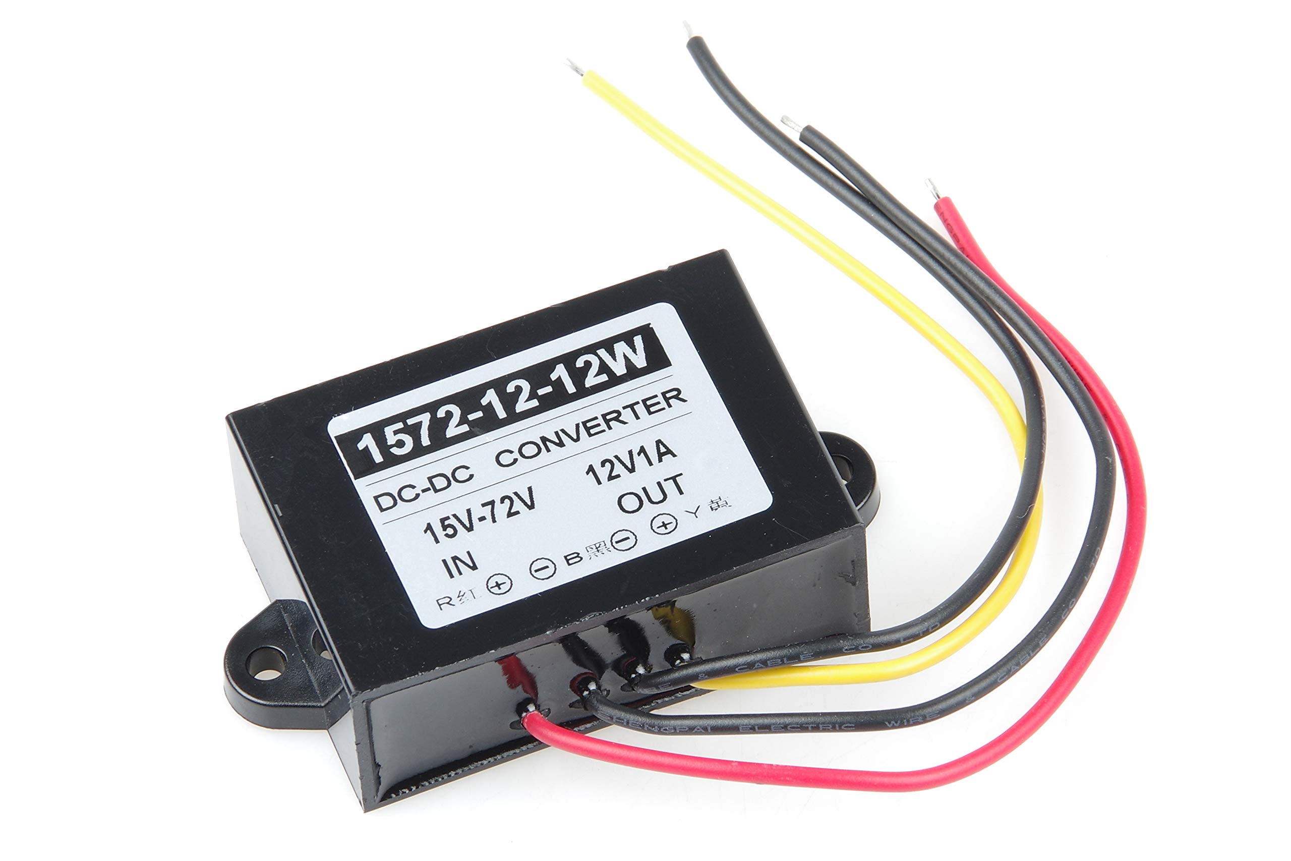 KNACRO DC-DC Buck Module DC 15V 18V 24V 36V 48V 60V 72V (15V-72V) to 12V 1A 12W Converter Regulator Waterproof Buck Power Supply Module