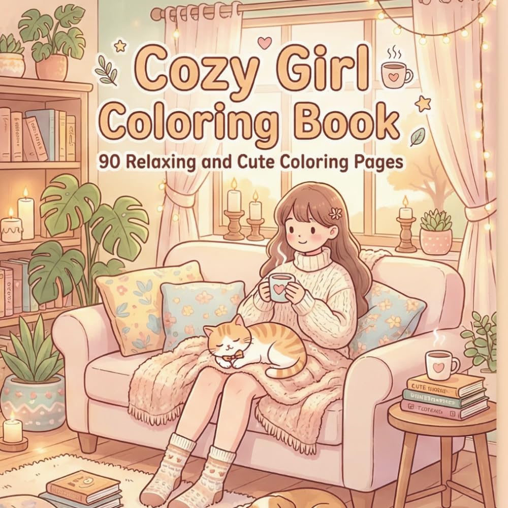 Cozy Girl Coloring Book: Relaxing and Cute Scenes for Young Artists