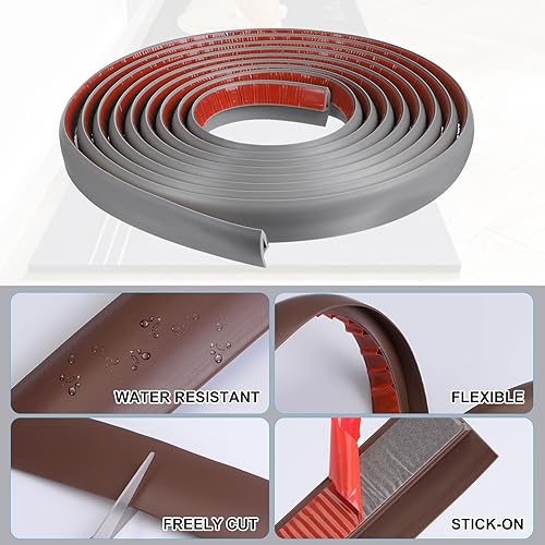 Miniatura 3 de uxcell Tira de transición de suelo autoadhesiva, tiras de sellado de transición de puerta para borde laminado de puerta de borde de puerta de menos