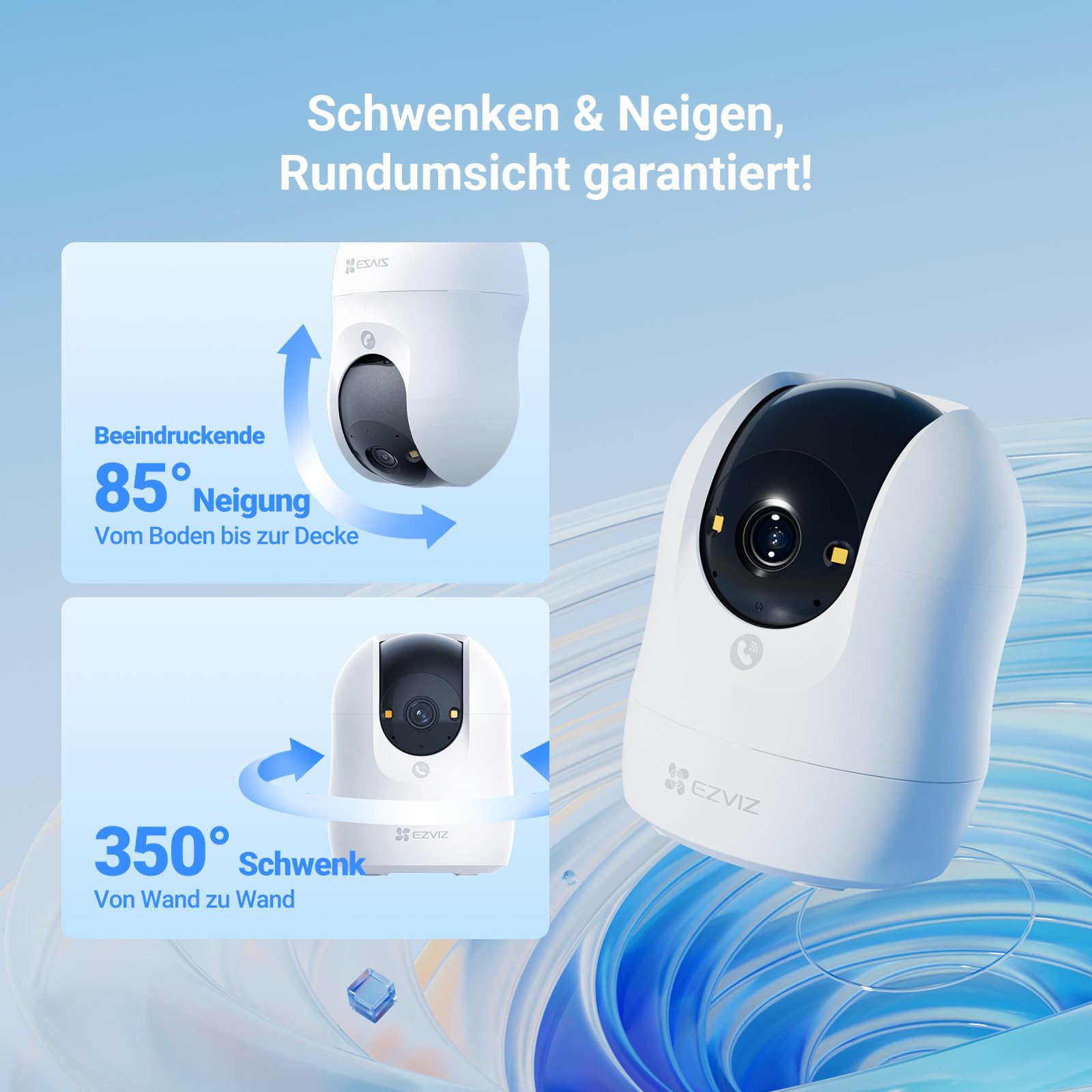 EZVIZ WLAN Überwachungskamera Innen C6N G1 4K und Halterung für Indoor Kameras
