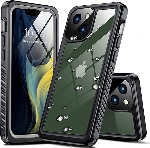 Funda impermeable para iPhone 13 Mini, protector de pantalla integrado 16 pies militares a prueba de caídas IP68 bajo el agua a prueba de caídas de