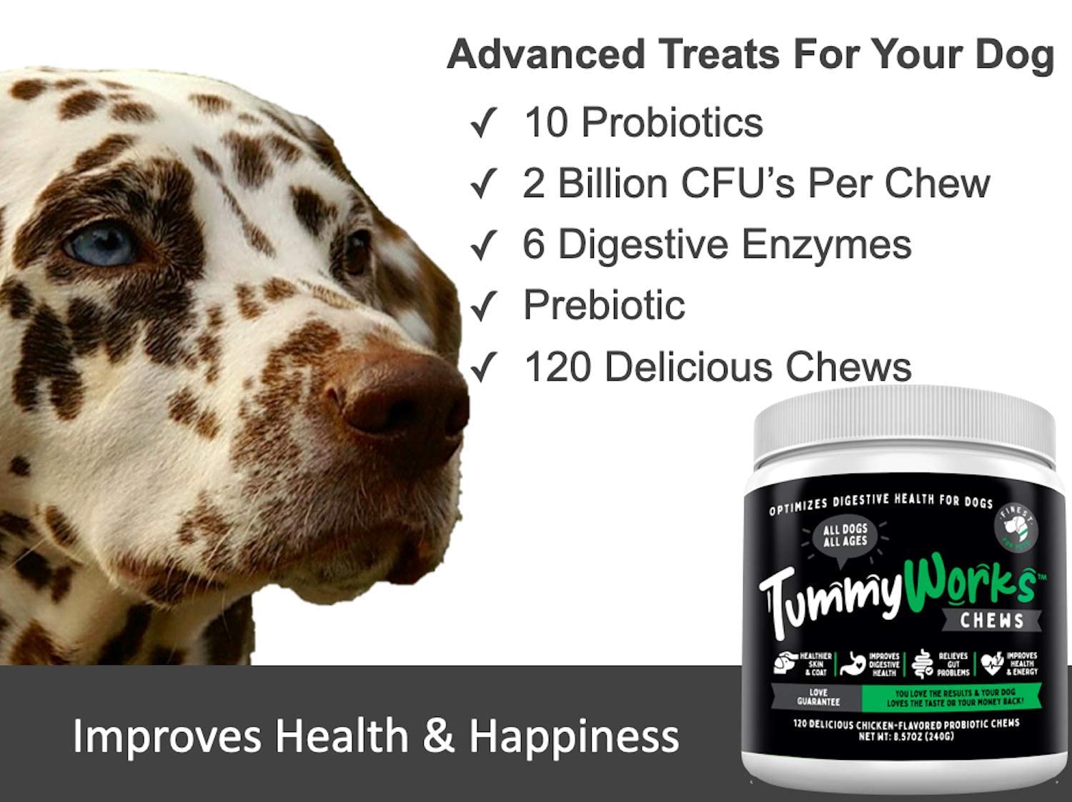 Buy TummyWorks Probiotic Chews for Dogs. Relieves Diarrhea, Upset
