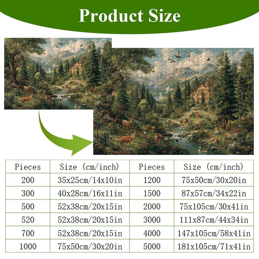 4000 Pezzi Puzzle Adulti - Foresta & Animale - Fabbricazione in Legno Robusto (Forma Classica) - Decorazione Murale con Poster - Prodotto Riservato ad Adulti e 14 Anni in Su (147x105cm) P3#101