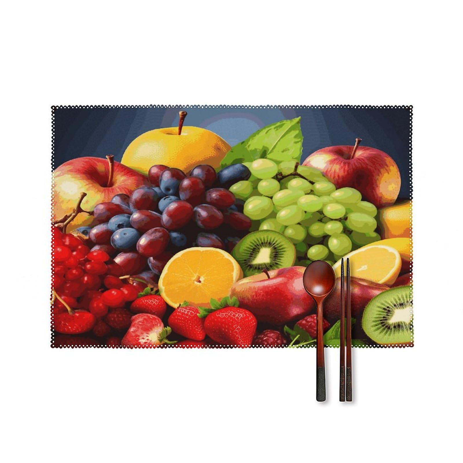 Fekiloot Style Fruits Placemats Set Of 6,Table Mat