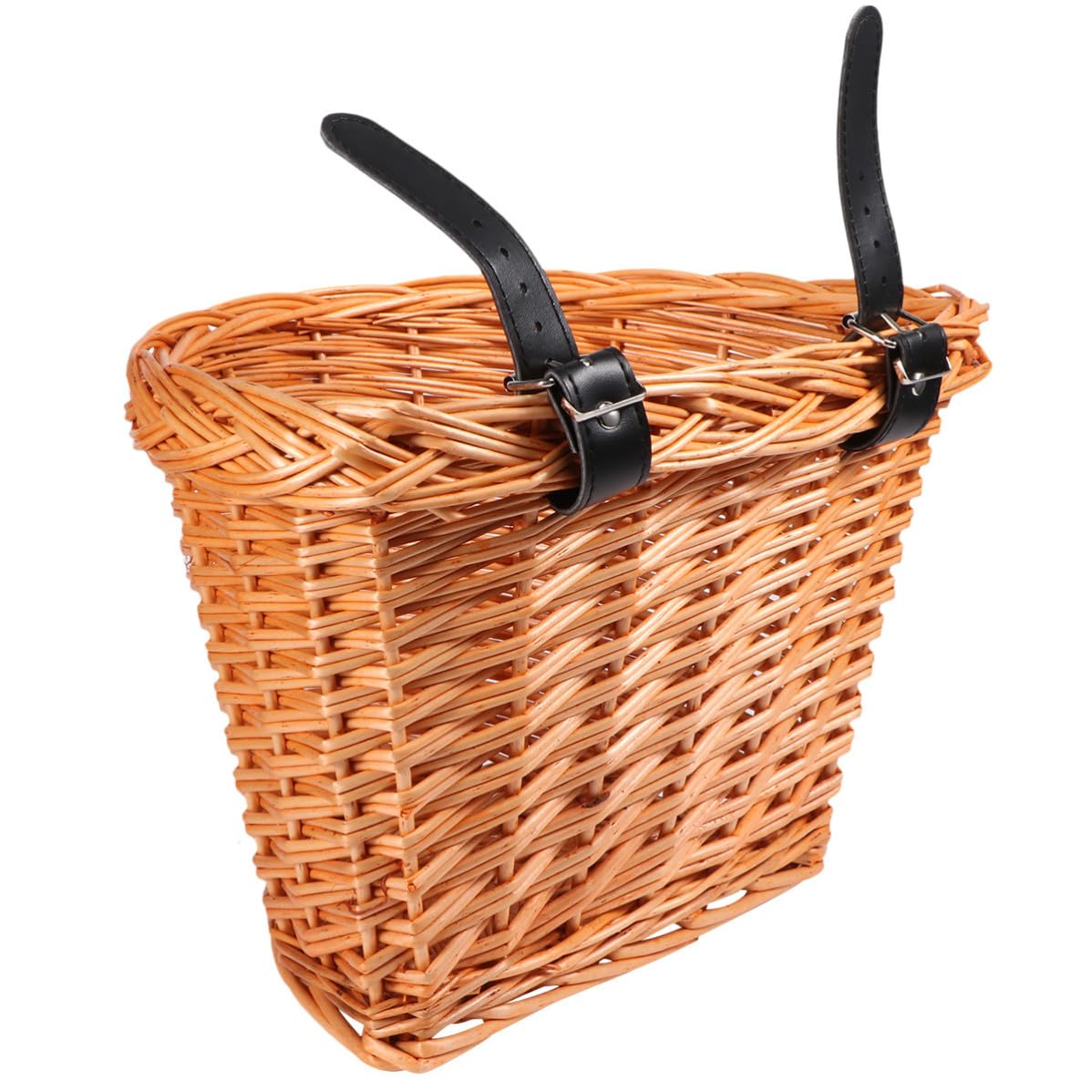 Bike Basket Large D Shape Wicker Front Handlebar Basket