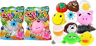 JA-RU Splat Ball Squishy Fidget Balls (2 Balls Assorted) Squishy Egg & Poop Funny Fidget Toys for Kids & Adults. Stress Relief Autism ADHD Sensory Toys. Easter Basket Stocking Stuffers. 5303-2slp