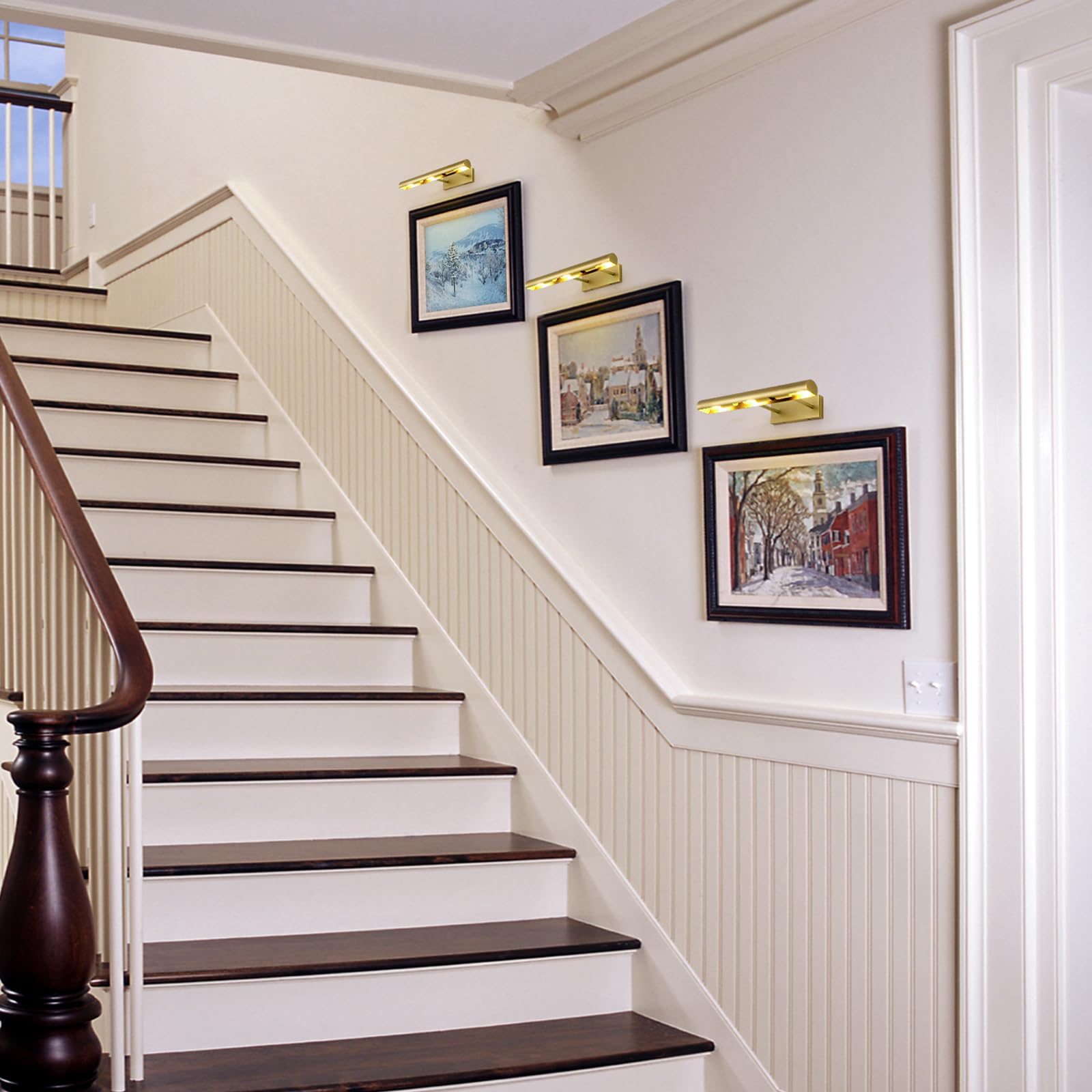 Modern Gold Bilderleuchte,Spiegelleuchte Bad 45.7CM Innen Wandleuchte, Badezimmer Spiegellampe, Bildbeleuchtung für Schlafzimmer, Wohnzimmer, Wand, Dartscheibe, Spiegel