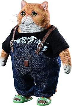 JXK Cat Statue Fat Cat Figurine for Table Decor Durable Polyresin with Intricate Details Gifts for Mom Women Cat Lovers