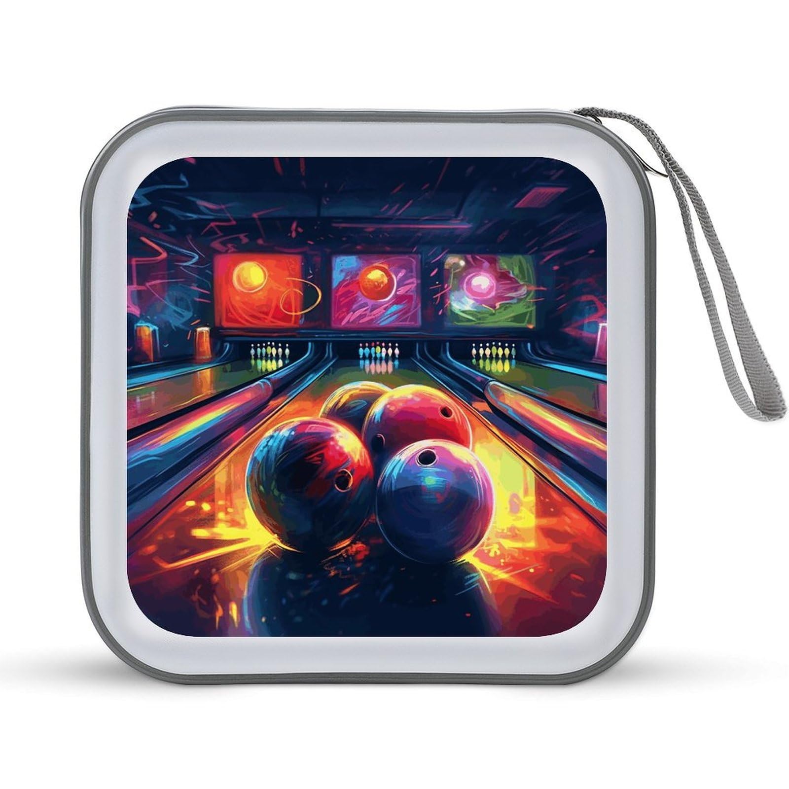 VstaDank Bowling Ball CD Case DVD Holder Storage Portable Carry Binder Holder Wallet Large Storage Disc Wallet Bag Hard Plastic DVD Disc Case Large Media Binder 40 Capacity