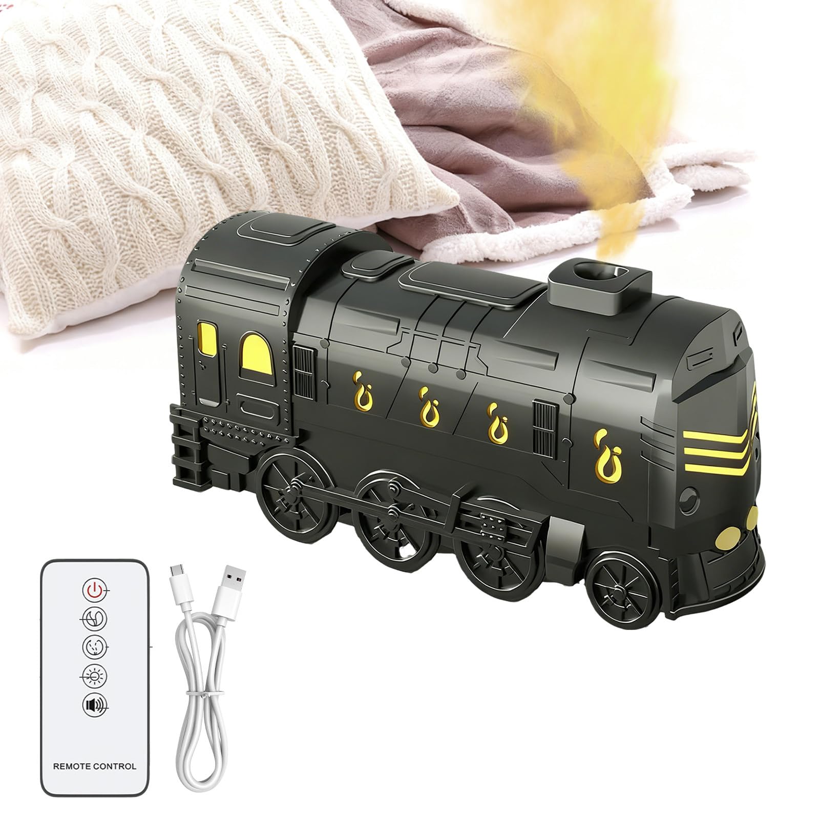 Diffuseur d'Air 7 Lumières de Couleur Train Humidificateur Décor