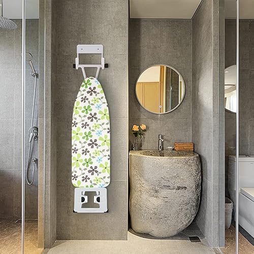 Miniatura 8 de Soporte para tabla de planchar, soporte para tabla de planchar, organizador de pared para lavanderías, estante de almacenamiento, colgador de