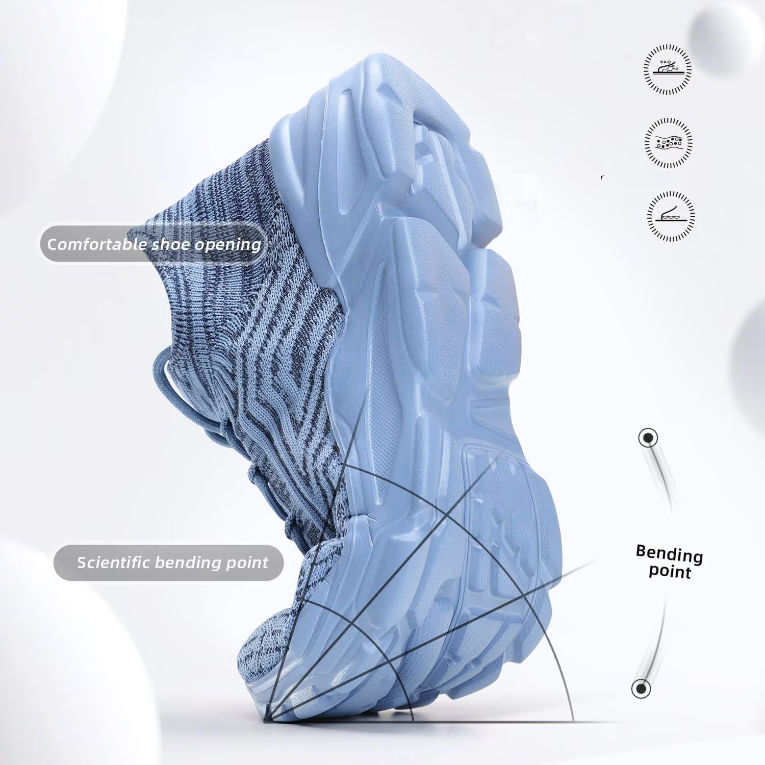 Mens Walking Shoes Running Athletic Sports Sneakers Slip on Mesh Lightweight Breathable Tennis Gym Soft Sole - Image 3