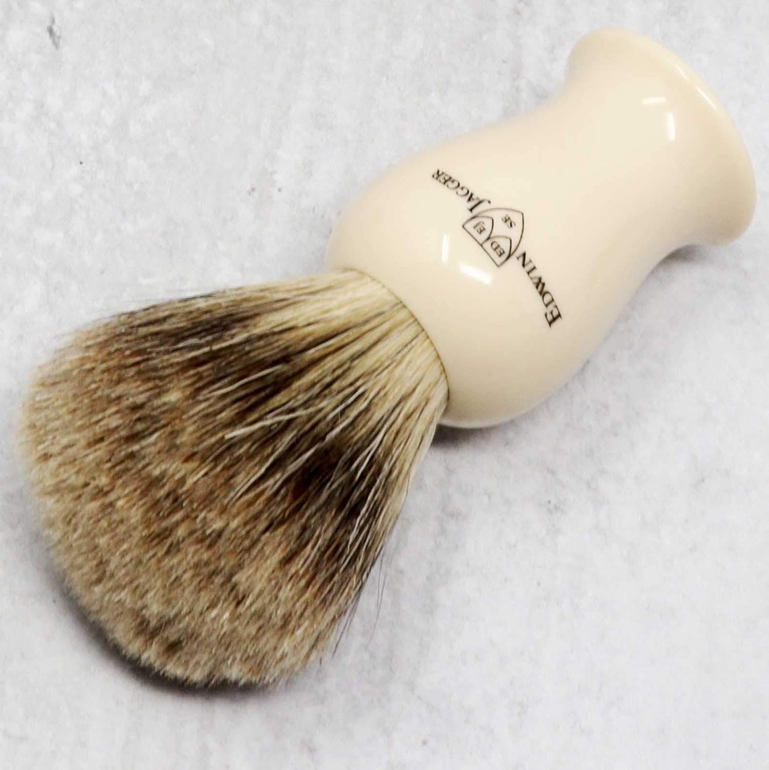 Edwin Jagger Medium Plaza Shaving Brush- Best Badger (Imitation Ivory)