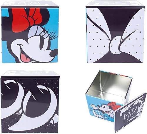 Miniatura 2 de Ukonic Disney All Eyes on Minnie Mouse - Caja de almacenamiento de lata de 4 pulgadas, organizador de cubos con tapa, contenedor de cesta,
