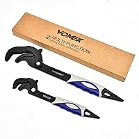 Vista 8 de Juego de 2 llaves autoajustables – Alicates autobloqueantes de 10.5 y 14 pulgadas, multifunción, dientes de 3 lados, mango antideslizante, apto