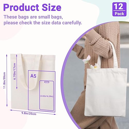 Miniatura 9 de Segarty Bolsa de lona grande de lona, 1 paquete de 25.6 x 19.6 pulgadas, bolsas de compras negras reutilizables para mujer, bolsa de lona de algodón
