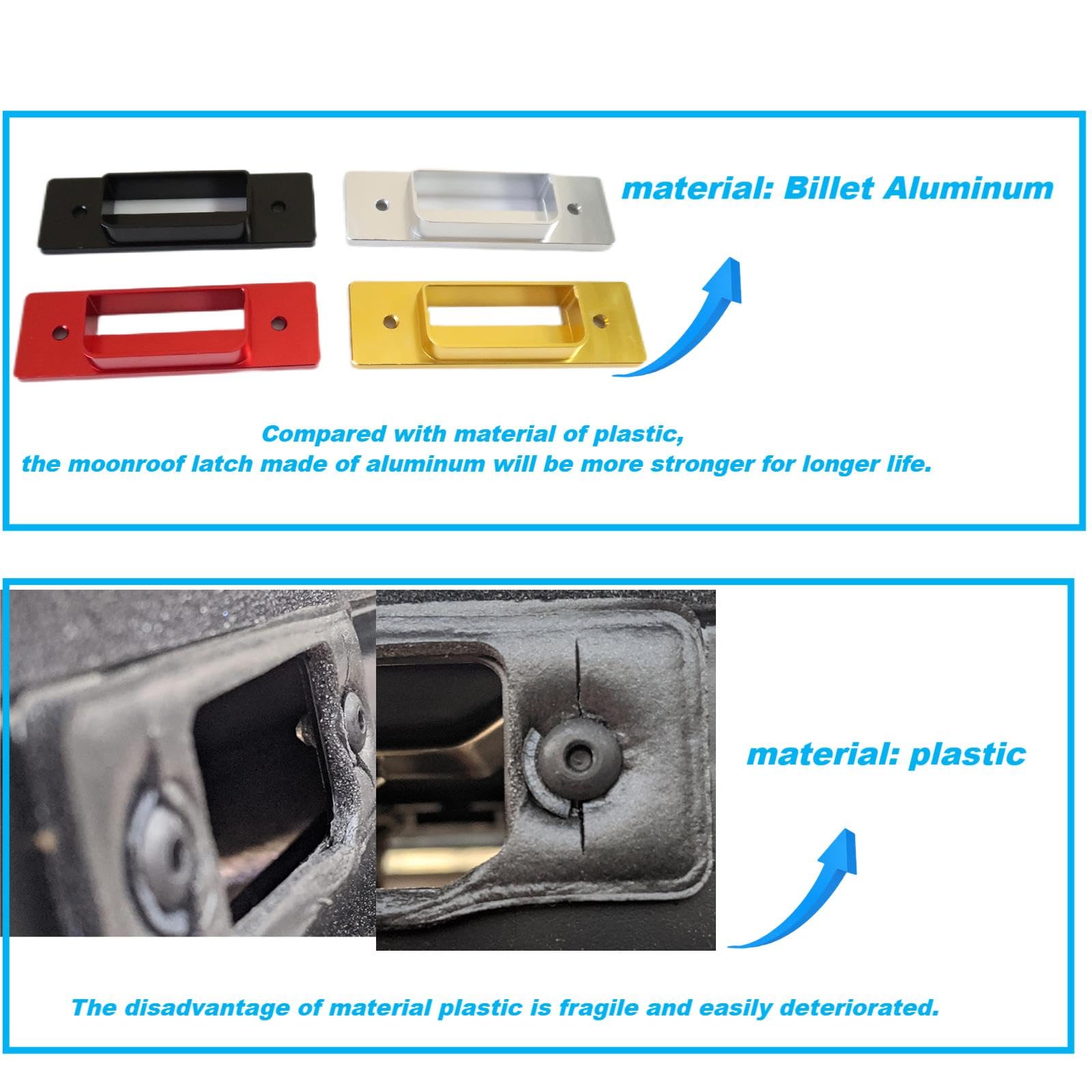 Amazon.com: Billet Aluminum Rear Sliding Moonroof Cover Latch  