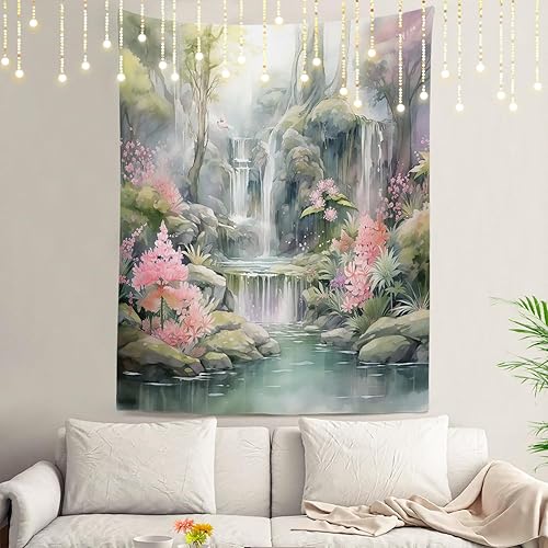 Miniatura 24 de Shrahala Palm Trees Los Angeles - Tapiz psicodélico grande para dormitorio y sala de estar (51.2 x 59.1 pulgadas, azul 1)