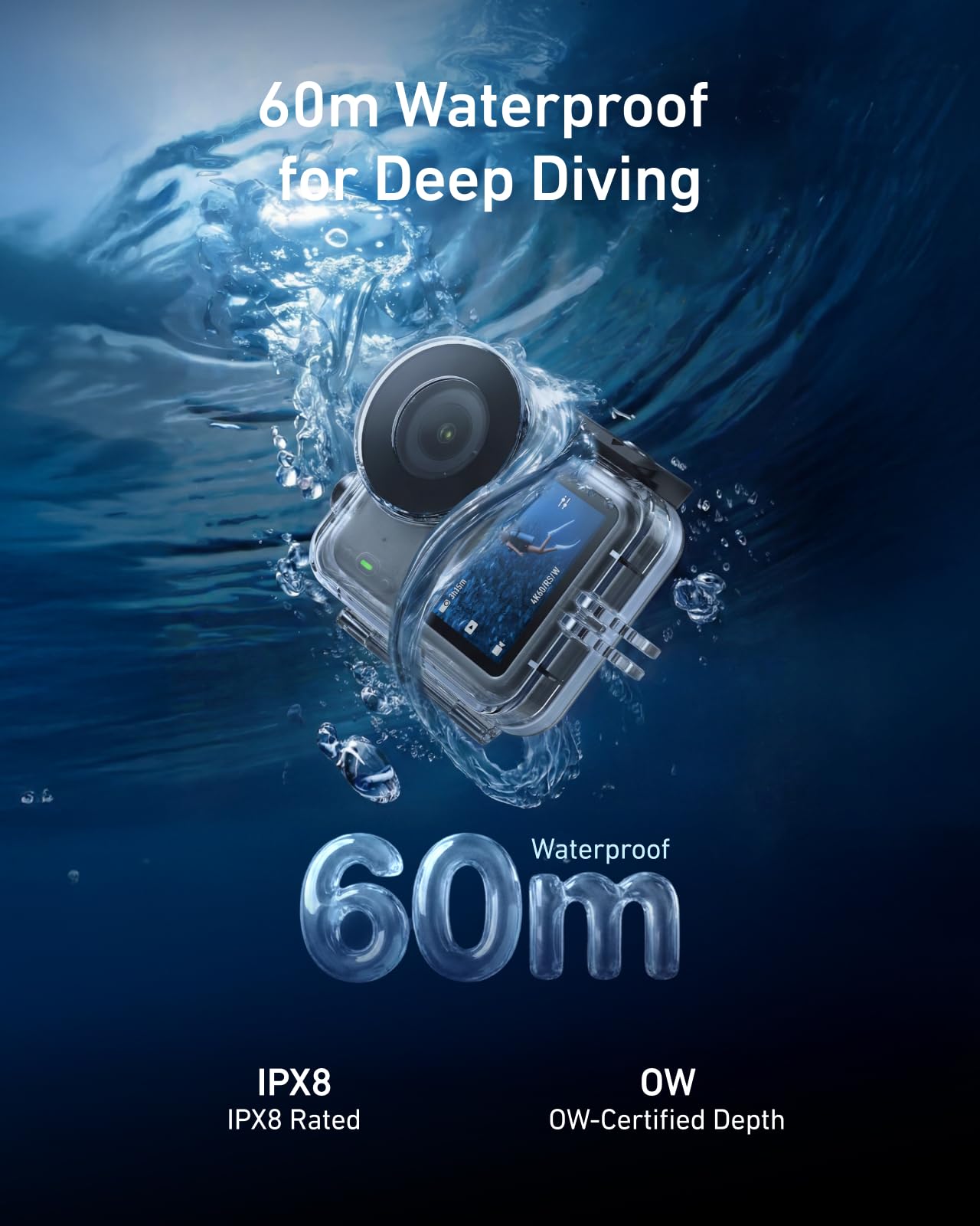 TELESIN Custodia Impermeabile per DJI Osmo Nano, Scatola Subacquea 60M/196FT con Fogli Antiappannamento, Accessori per DJI Osmo Nano per Immersioni Profonde e Snorkeling