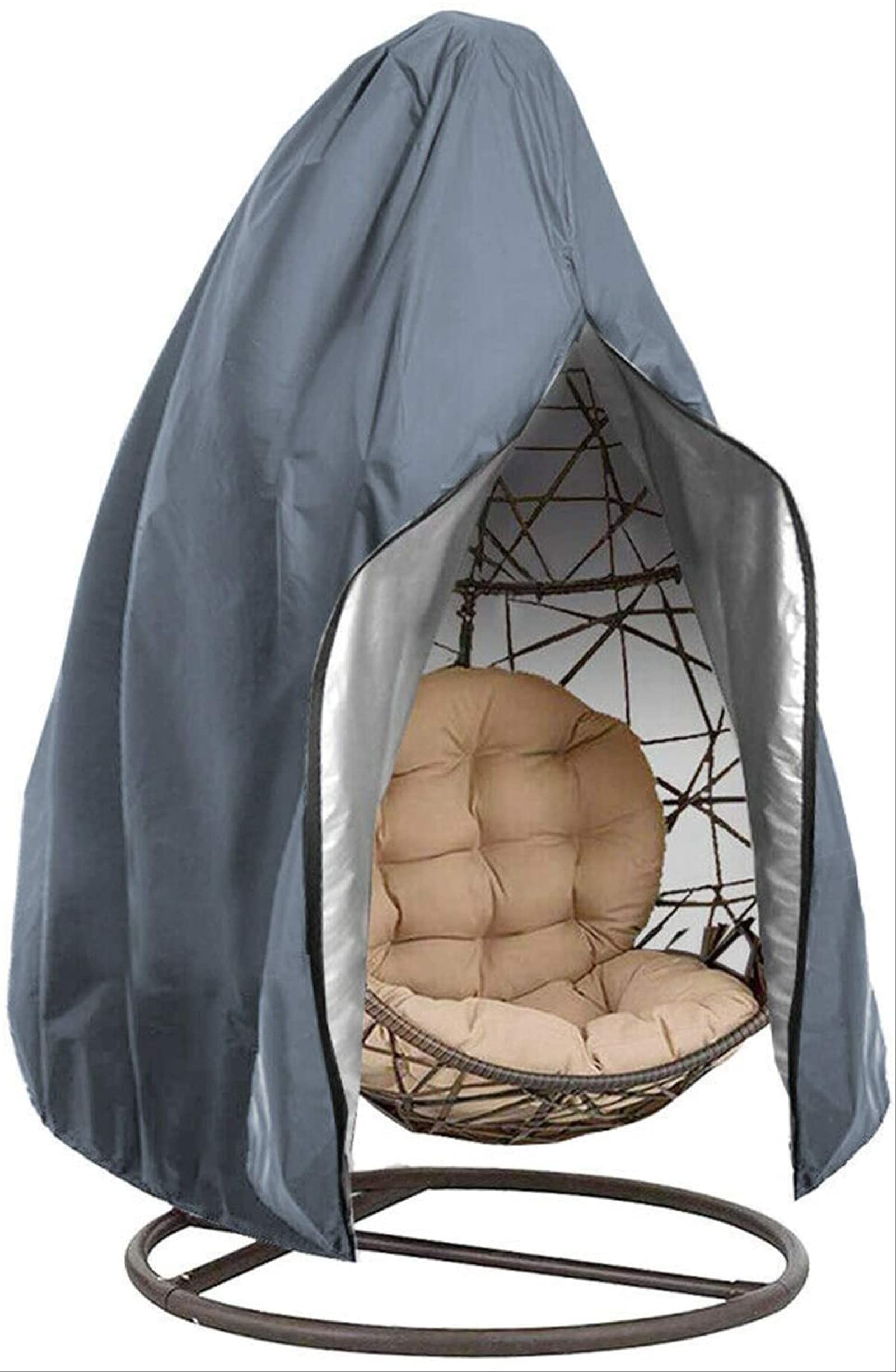 Venuy - Funda para Silla Colgante con Forma De Huevo con Cremallera, Impermeable, para Patio, para Silla, Protector De Polvo, Funda Protectora para Jardín Y Lluvia, Exterior, Verde