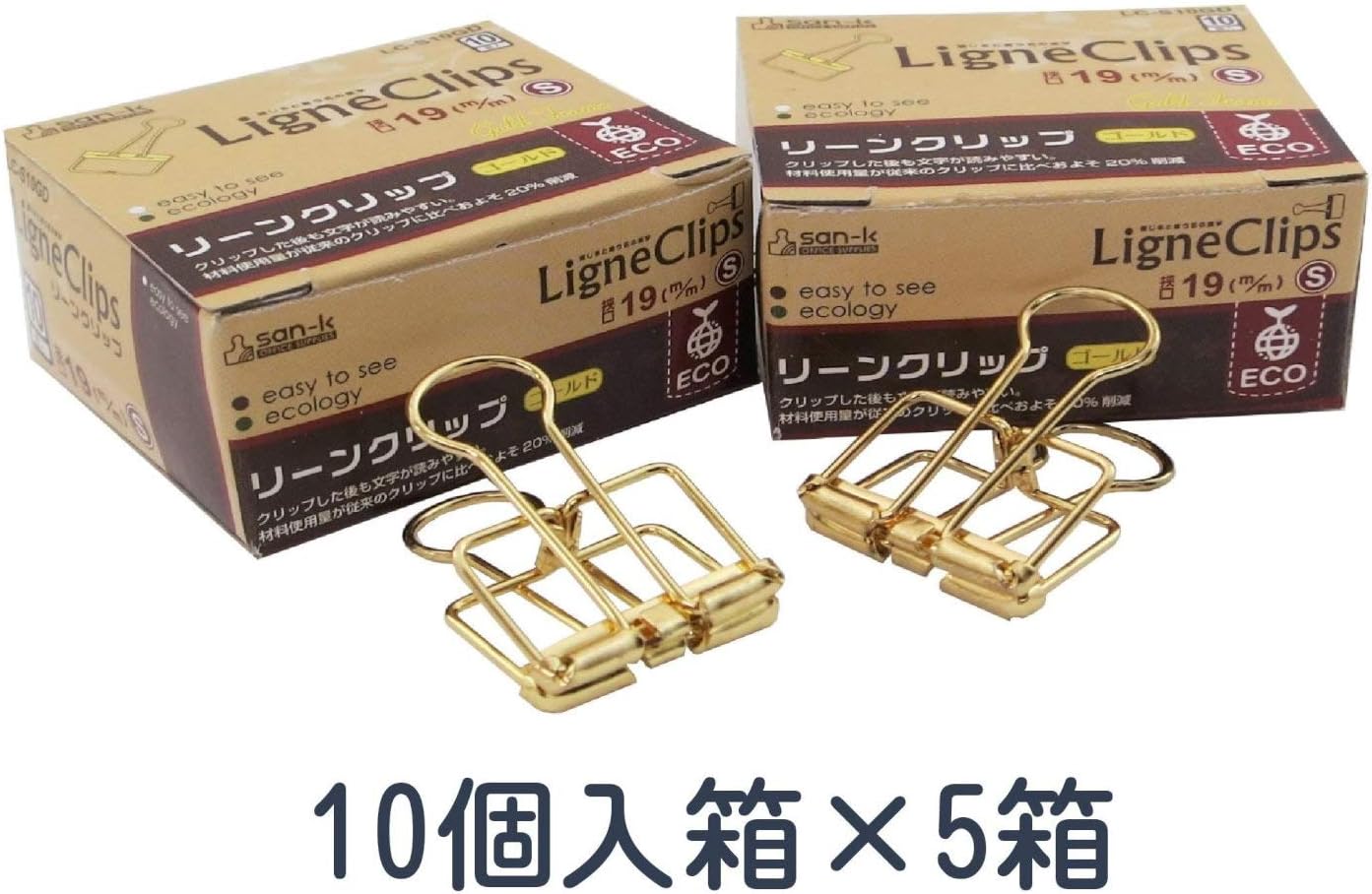 Suncake Com Lean Clip S LC-S50GD 10 Pack x 5 Boxes Gold